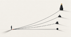 Four paths leading from one starting point to four different destinations, illustrating the four types of founder-led business.