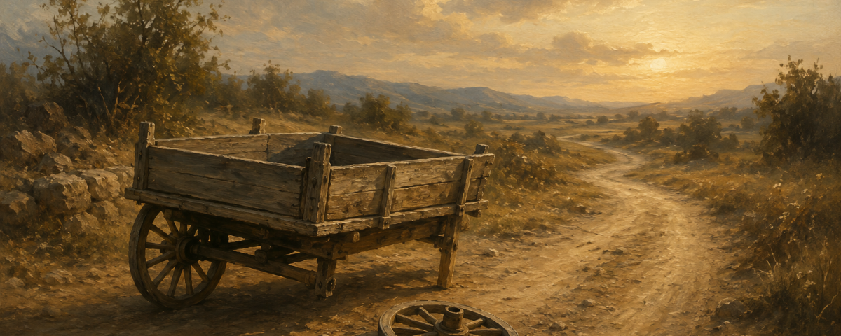 A cart pushed too fast loses its wheel
